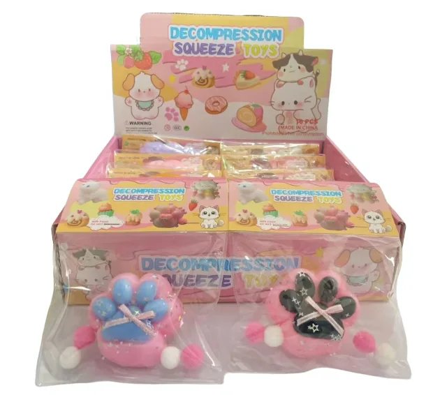 Pink Bow Cat Paw Squishy