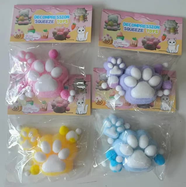 Soft Four-Color Cat Paw Squishy